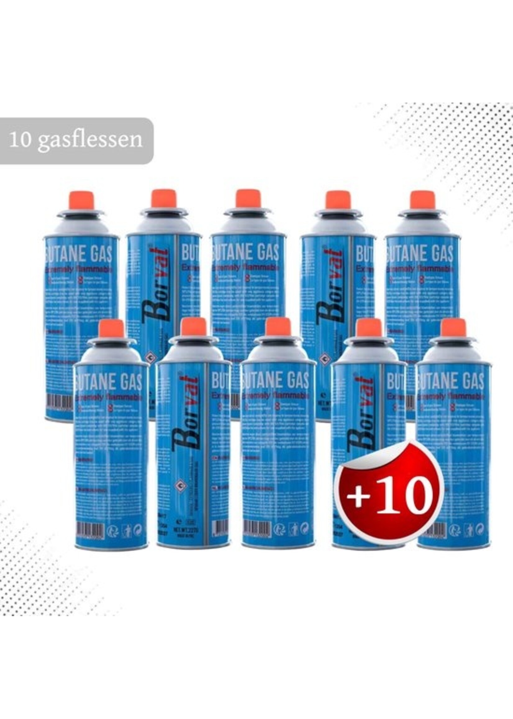 Gasfles butaan gasbus met inhoud van 227gram - 10 stuks in de verpakking
