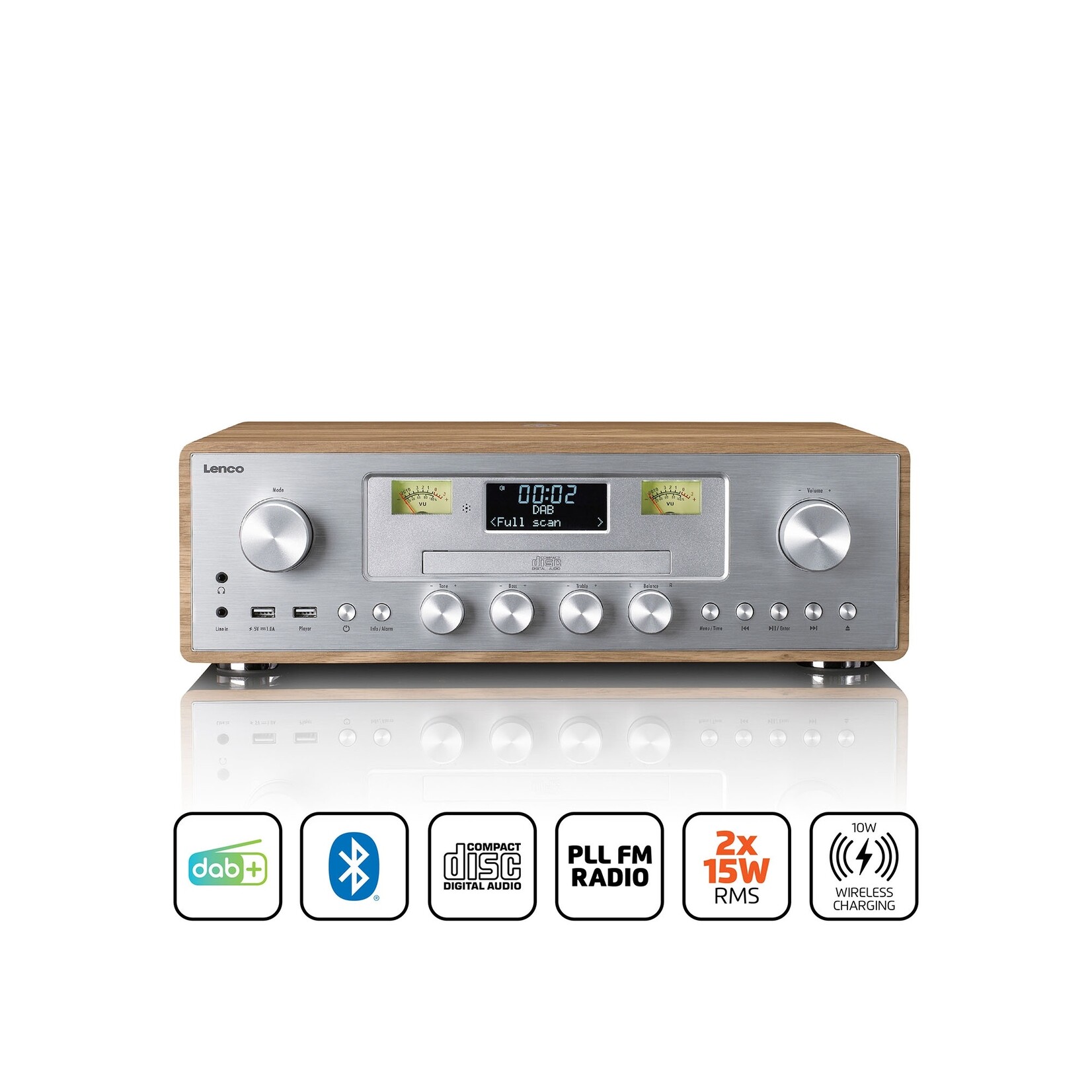 Lenco Lenco DAR-281WDSI Audiosysteem met DAB+ en FM Radio – CD en MP3 Speler en meer