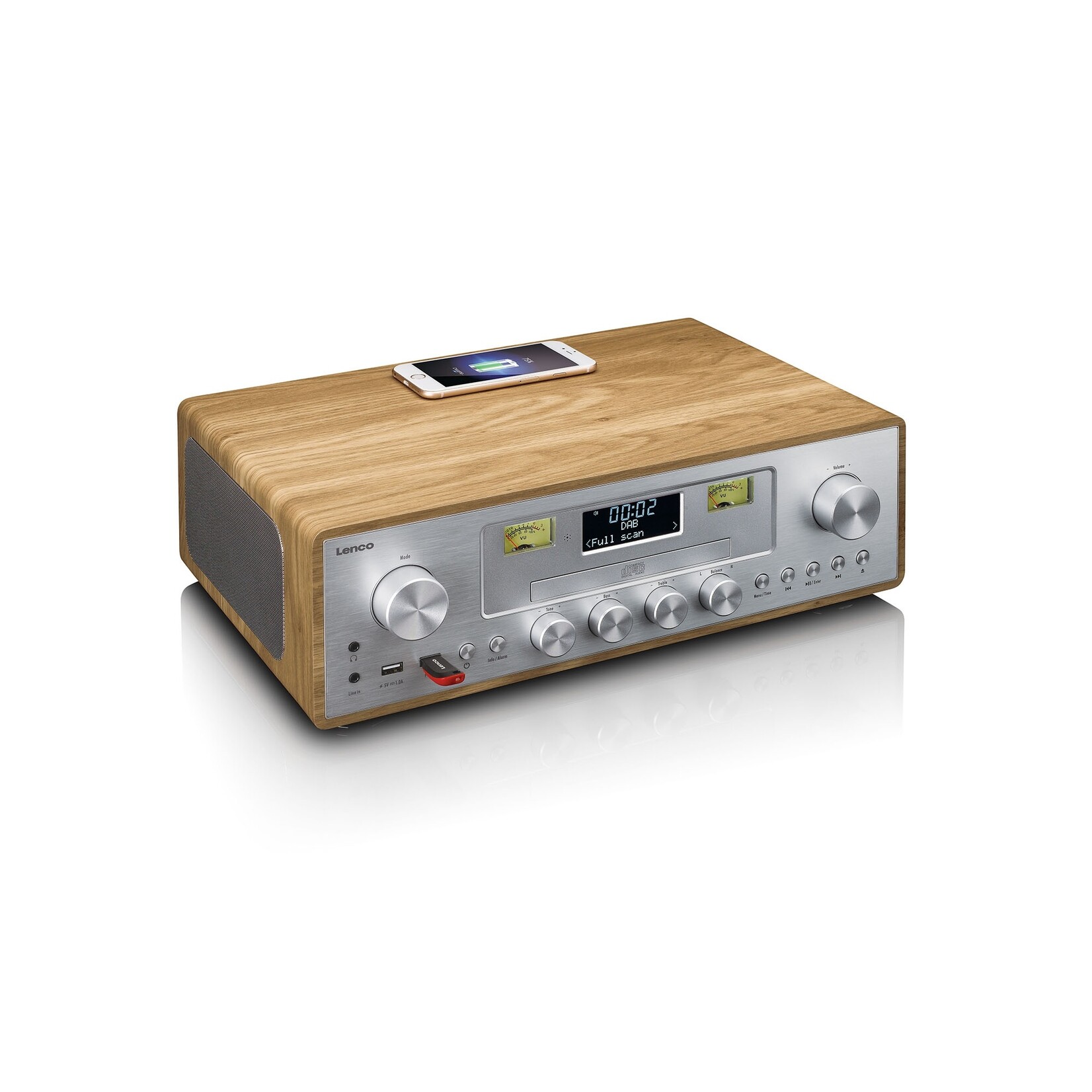 Lenco Lenco DAR-281WDSI Audiosysteem met DAB+ en FM Radio – CD en MP3 Speler en meer