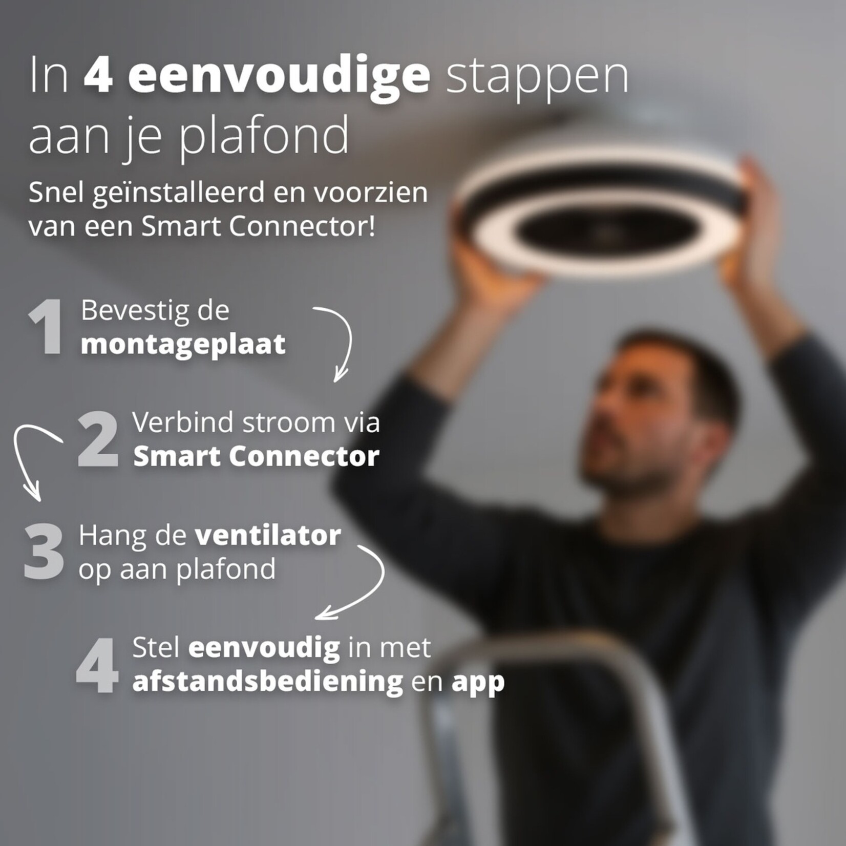 FlinQ FlinQ LumiFan Slimme Plafondventilator met Verlichting en App