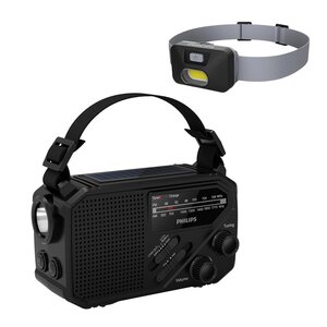 Philips Philips Noodradio met AM/FM Radio, Zaklamp en Hoofdlamp