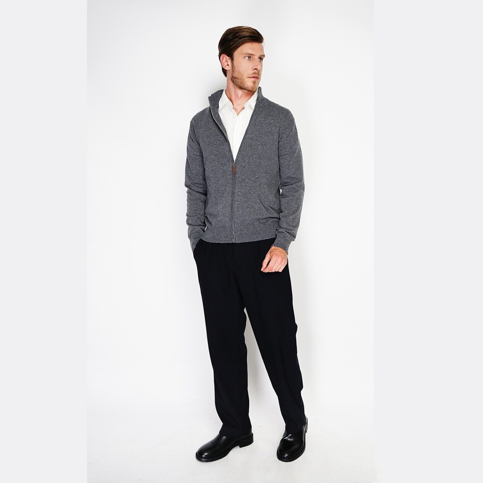 William de Faye William de Faye Zipped Cardigan Vest voor Heren - Kasjmier