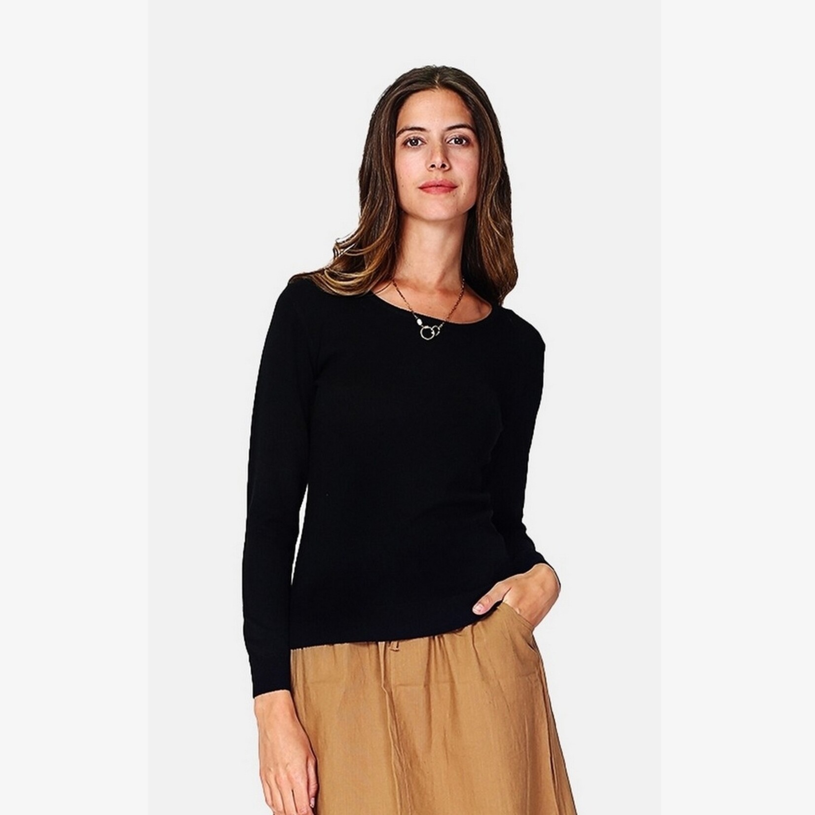 William de Faye William de Faye Luxe Kasjmier Damestrui met Ronde Hals