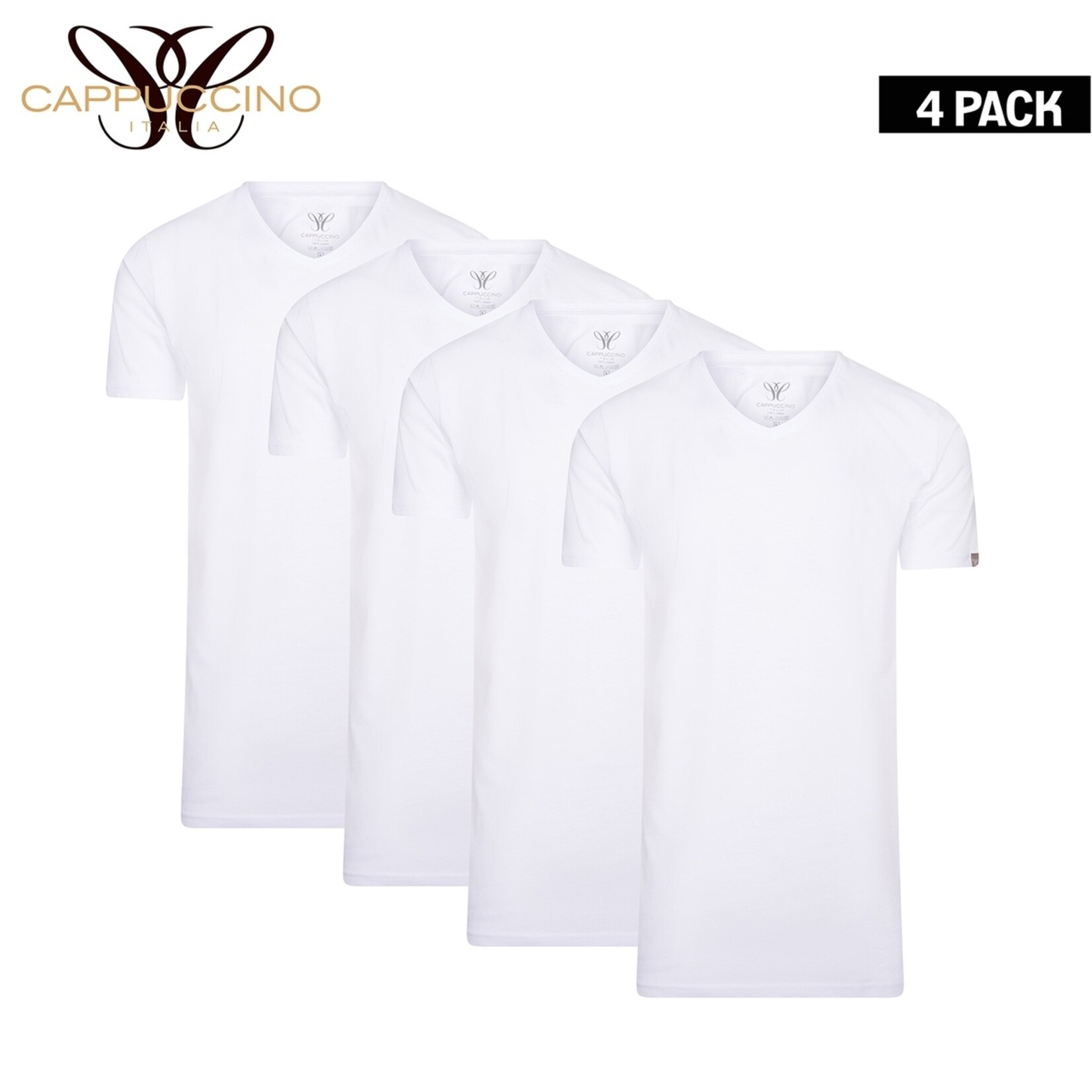 Donadoni Cappuccino Brescia Extra Lange Heren T-shirts met V-Hals