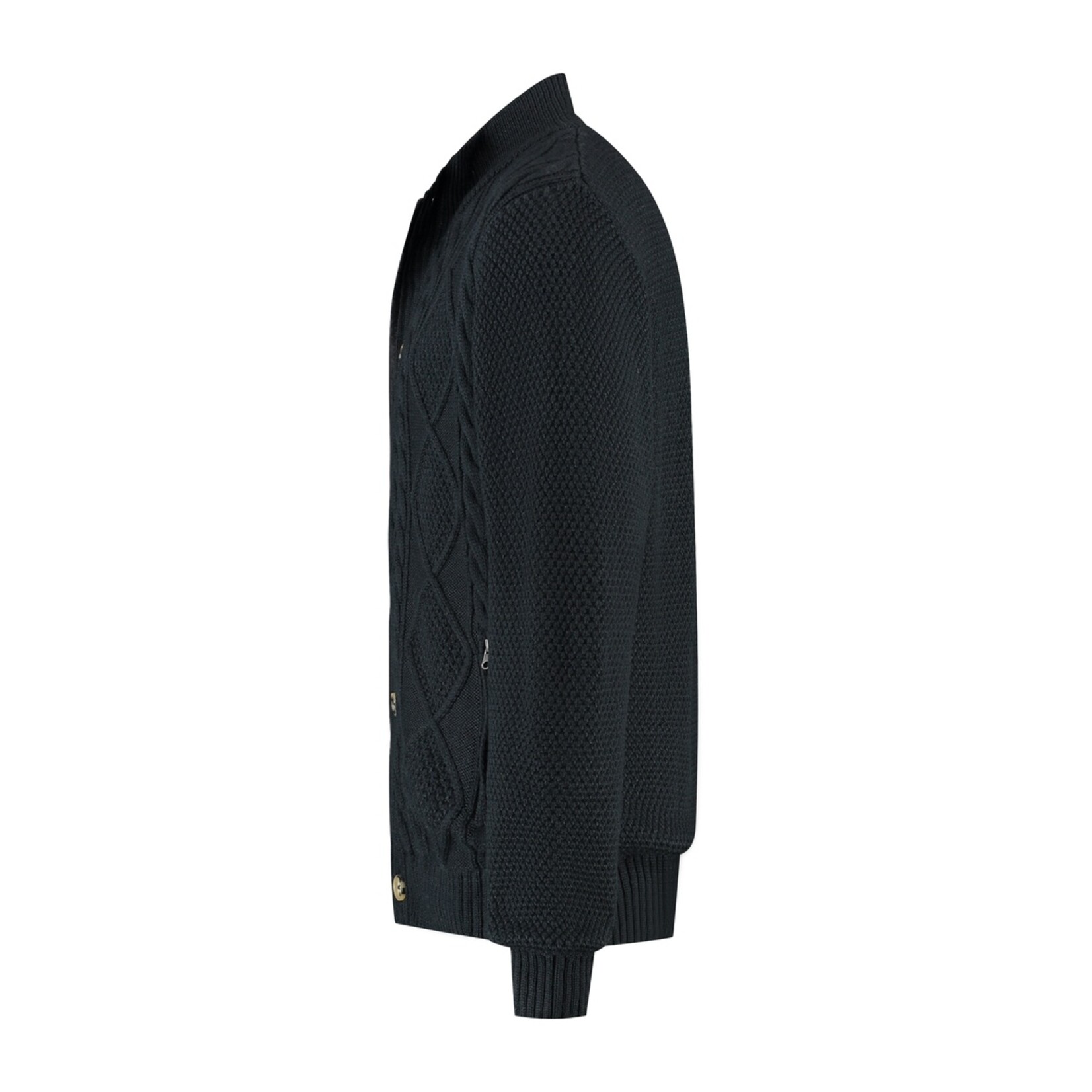 MGO Leisure Wear MGO Acton Vest voor Heren - Grof Gebreid met Rits en Knopen