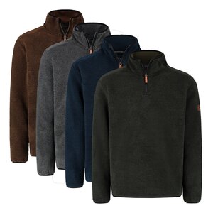 MGO Leisure Wear MGO Andrew Trui voor Heren met Rits - Fleece Schipperstrui