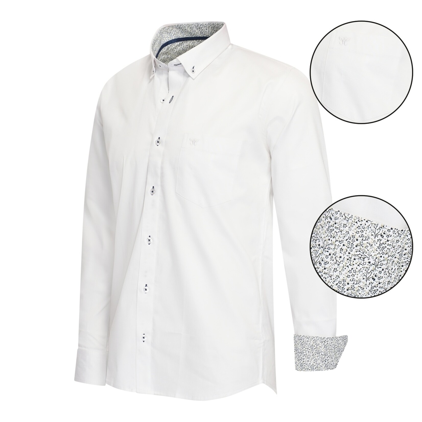 Cappuccino Cappuccino Ancona Overhemd met Lange Mouw en Stretch