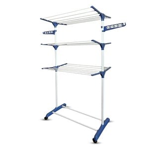 Shine for your daily cleaning Shine Inklapbaar Droogrek / Droogtoren op Wielen – Wasrek met 18 Stangen