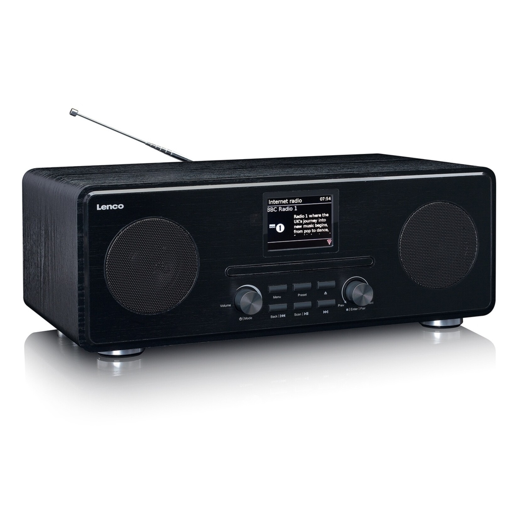 Lenco Lenco DIR-261BK DAB+/FM Radio - Internetradio met CD-speler en Bluetooth