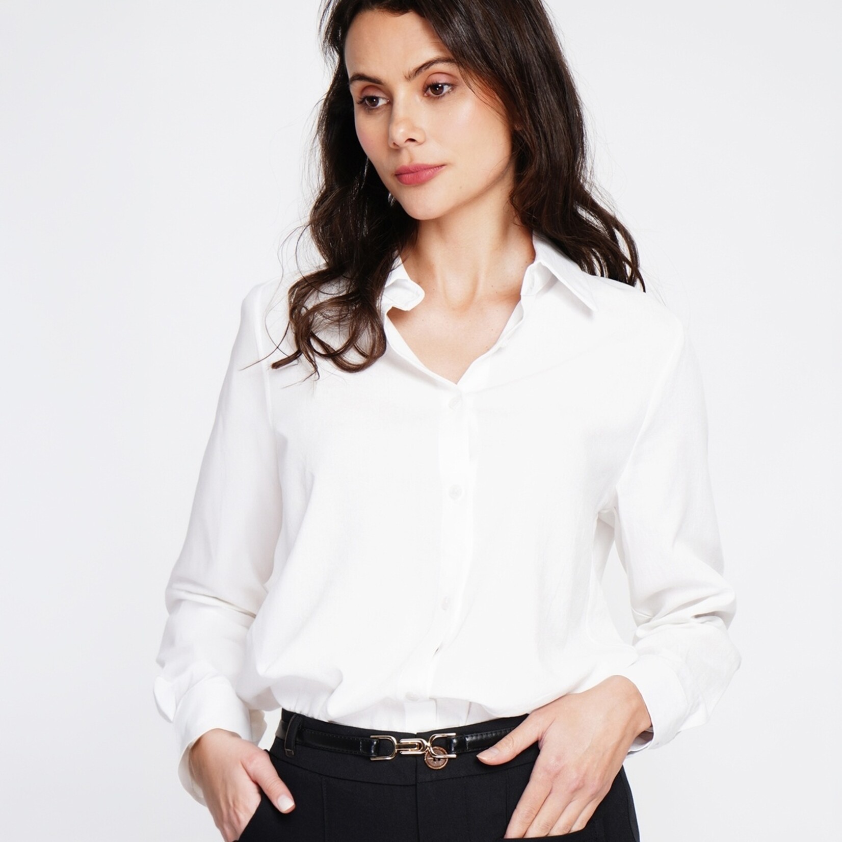 Le Jardin du Lin Le Jardin du Lin Linnen Katoenen Dames Blouse met Klassieke Kraag