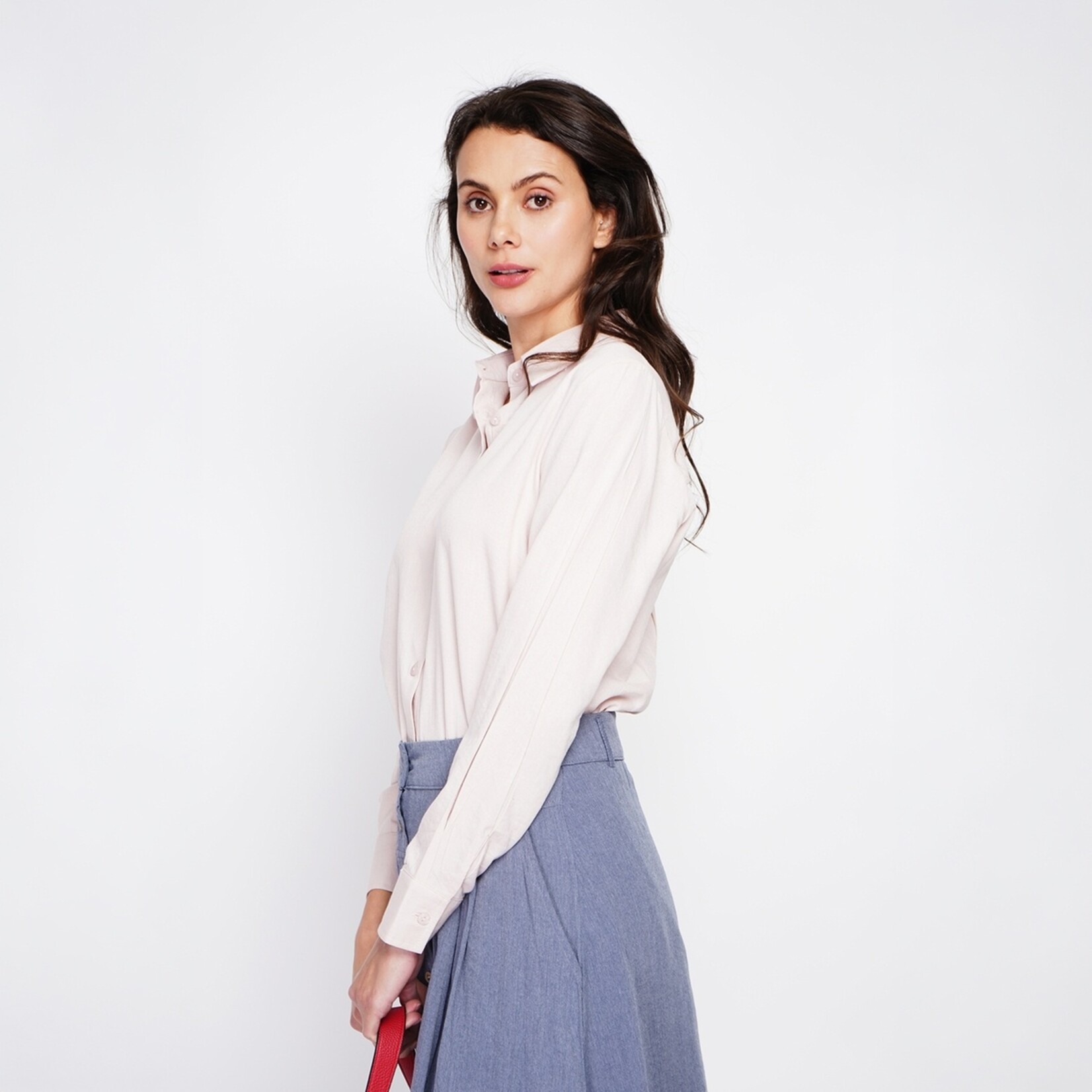 Le Jardin du Lin Le Jardin du Lin Linnen Katoenen Dames Blouse met Klassieke Kraag