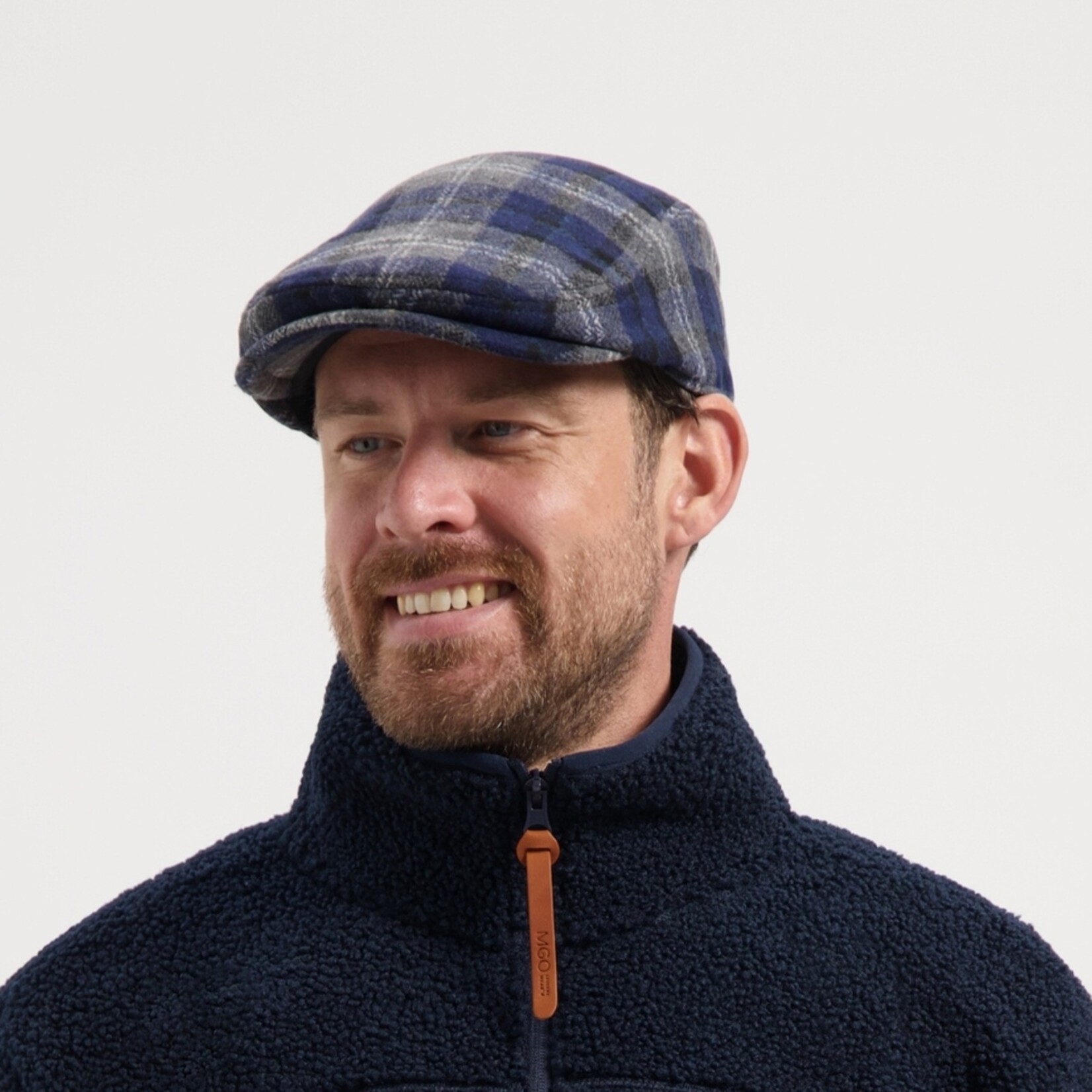 MGO Leisure Wear MGO Bodmin Herenpet met Ruitpatroon - Wolmix Flatcap