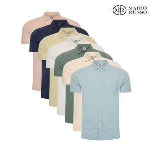 Mario Russo Mario Russo Jersey Shirt voor Heren - Met Borstzak