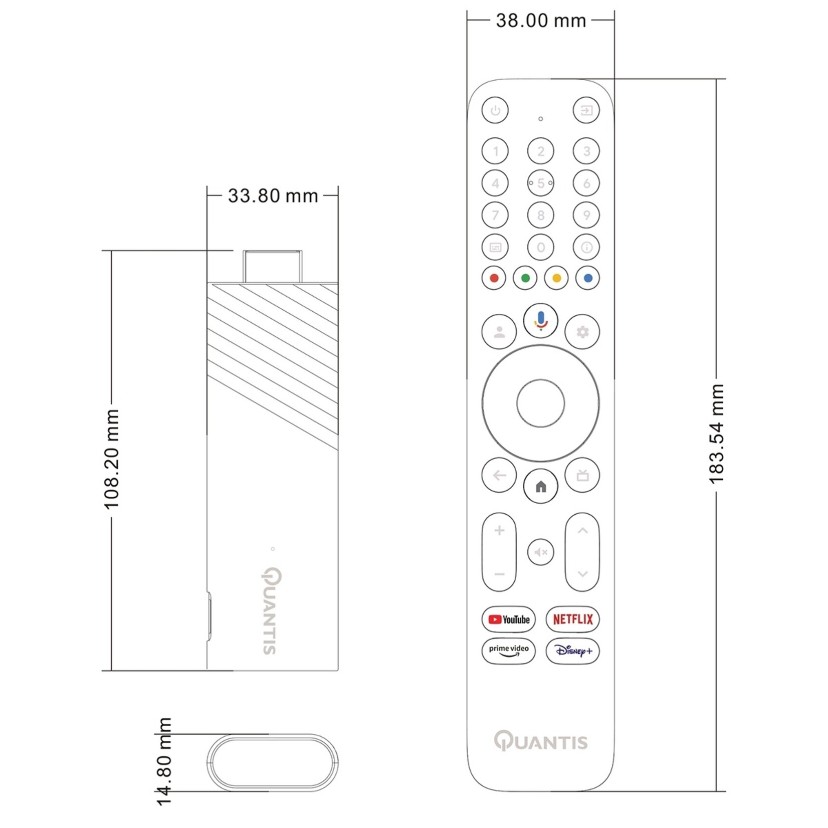 Quantis Quantis QE600 Streaming Stick met Google TV en 4K