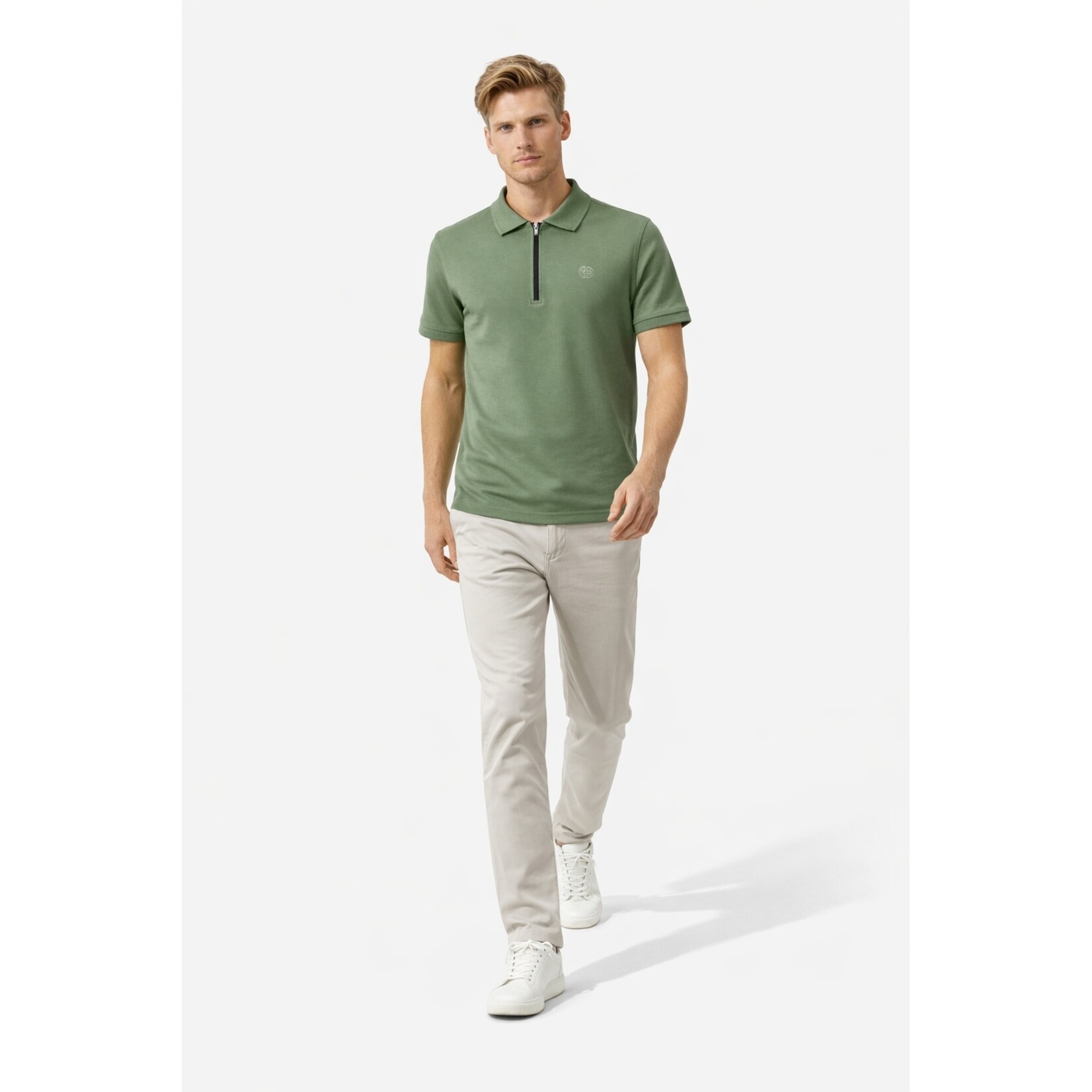 Mario Russo Mario Russo Lorenzo Zipped Polo Shirt - 100% Katoen