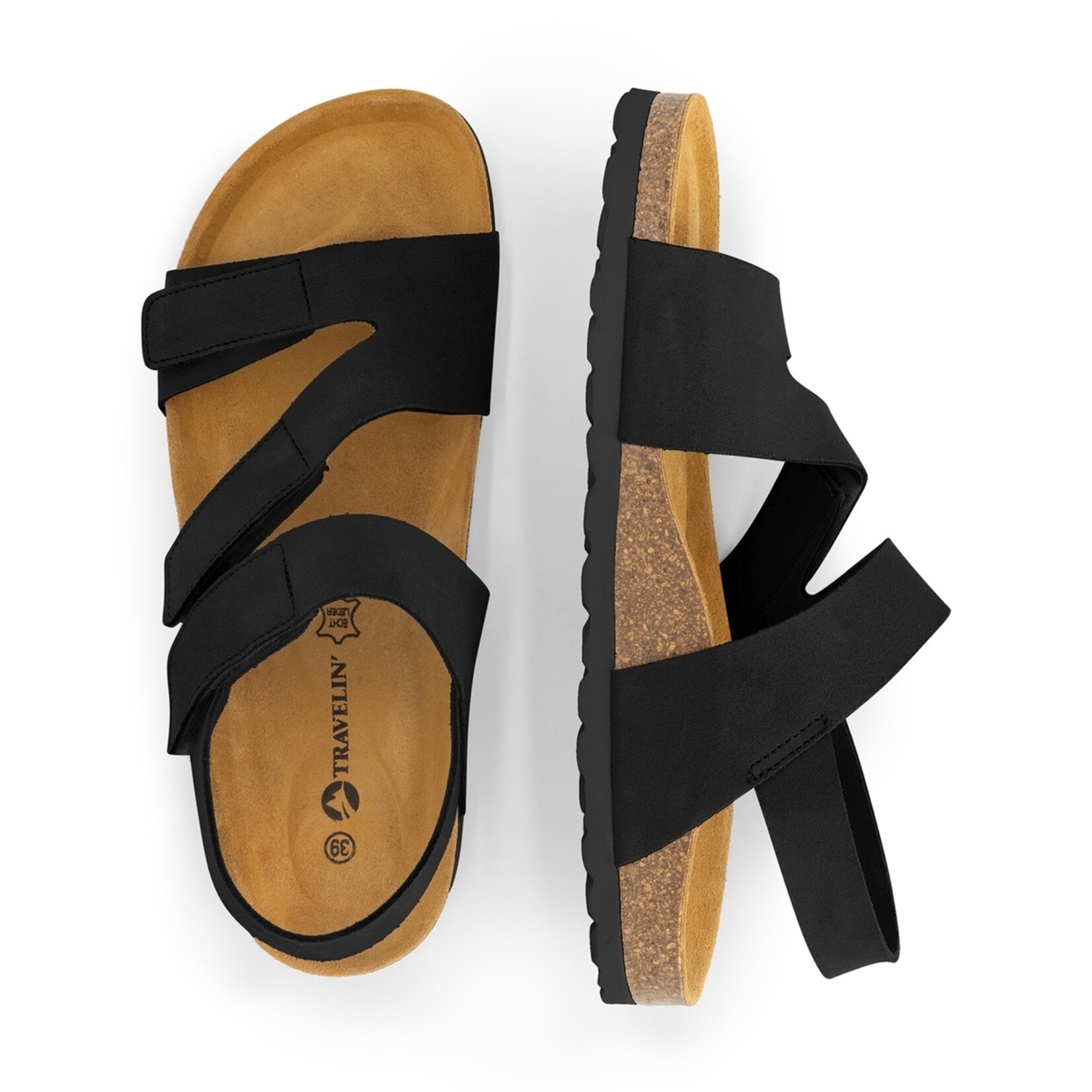 Travelin' Travelin’ Harvik Dames Sandalen van Suède met Memory Foam