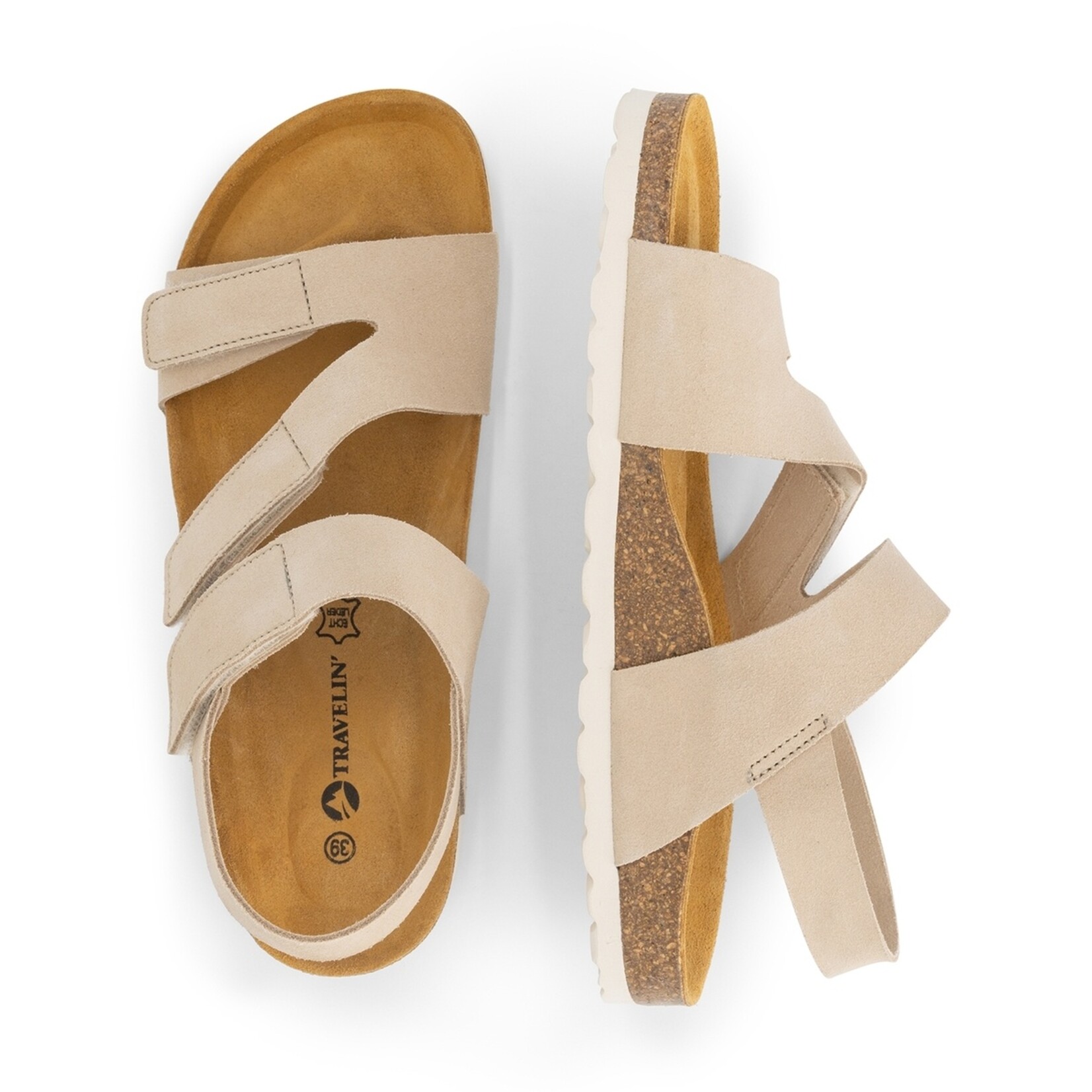 Travelin' Travelin’ Harvik Dames Sandalen van Suède met Memory Foam