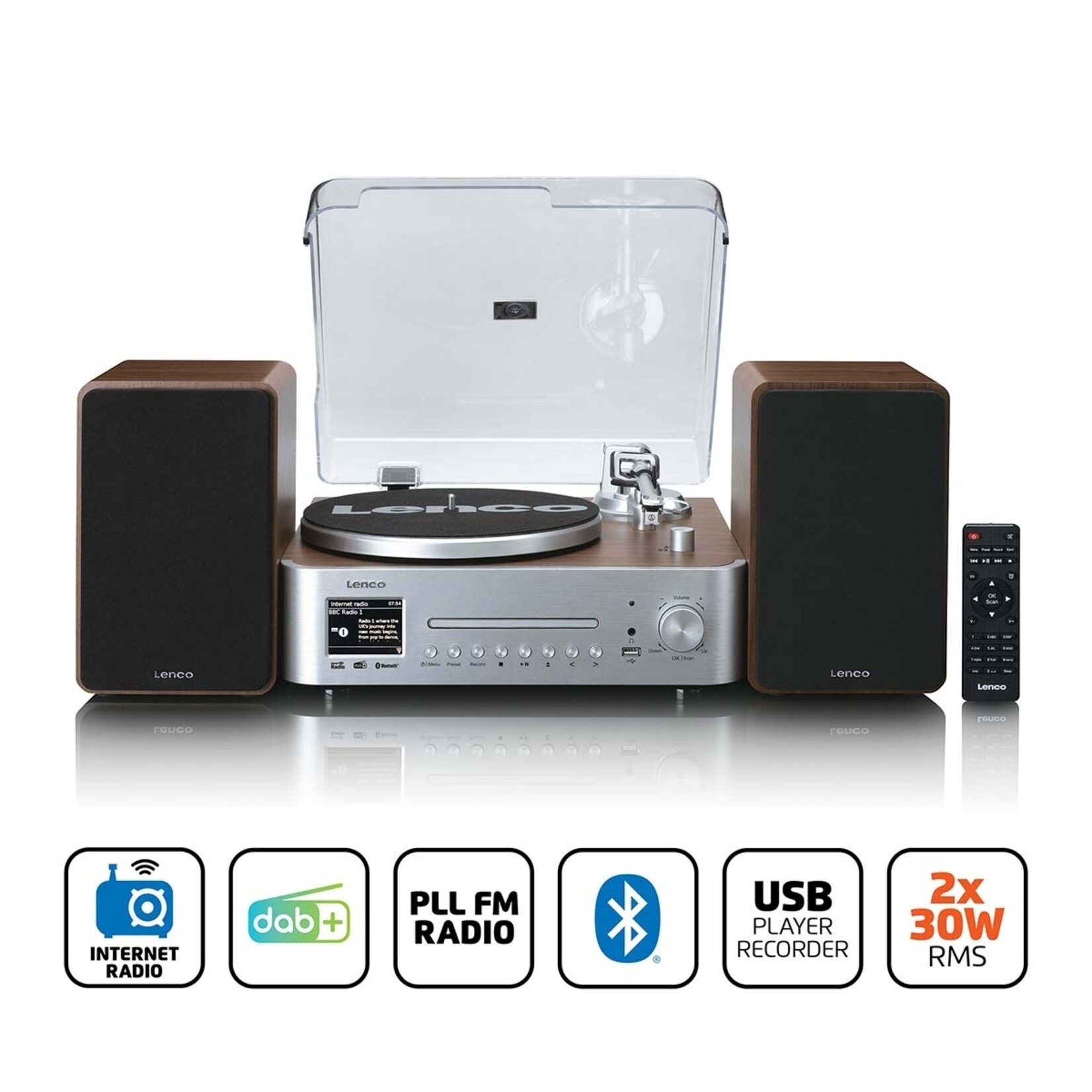 Lenco Lenco MC-860WDSI Hifi Platenspeler met FM/DAB+ Radio en Bluetooth 5.3