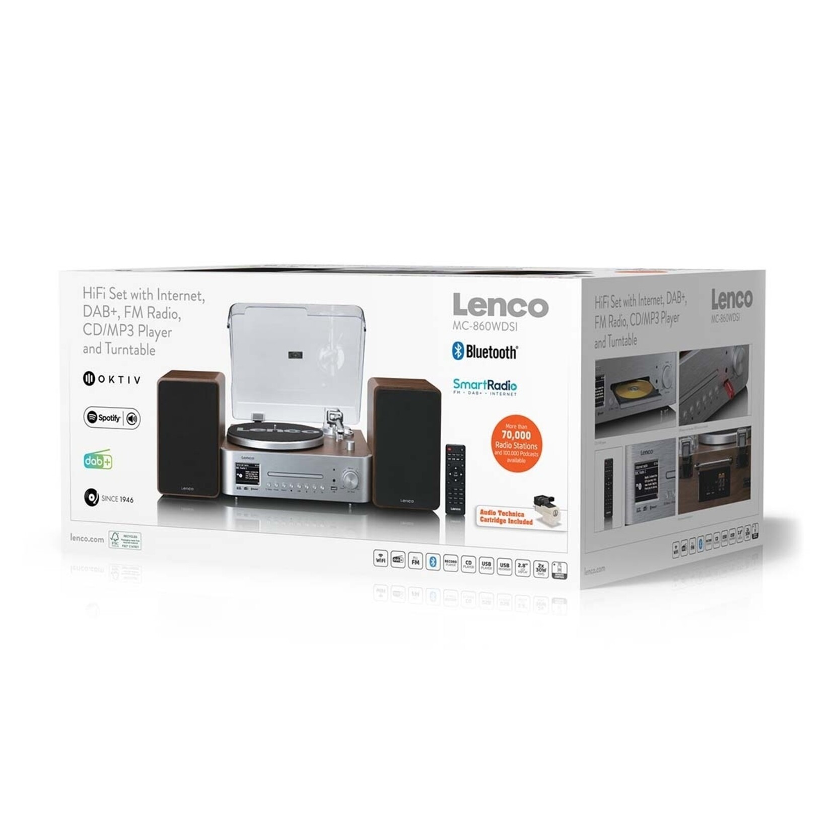 Lenco Lenco MC-860WDSI Hifi Platenspeler met FM/DAB+ Radio en Bluetooth 5.3