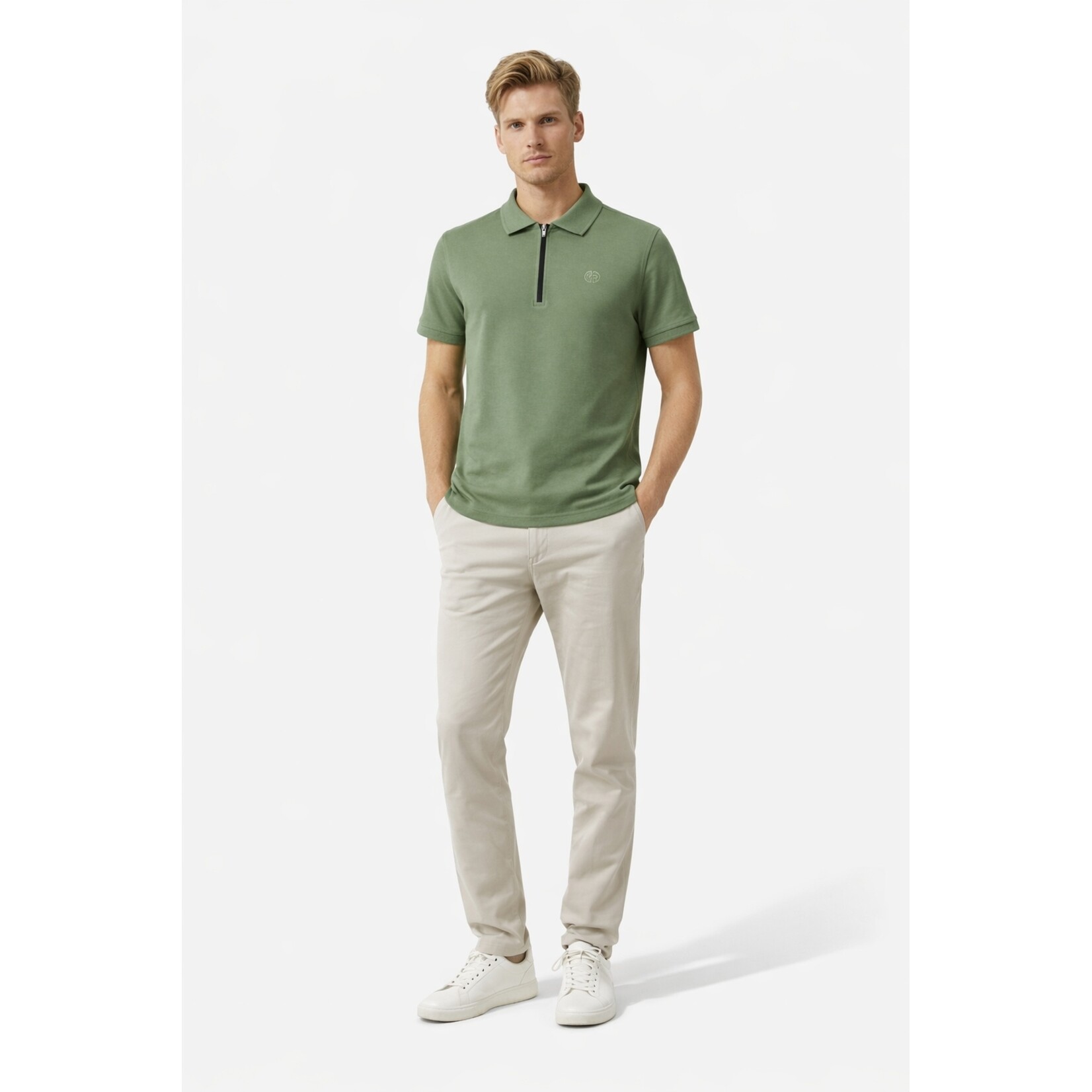 Mario Russo Mario Russo Lorenzo Zipped Polo Shirt - 100% Katoen
