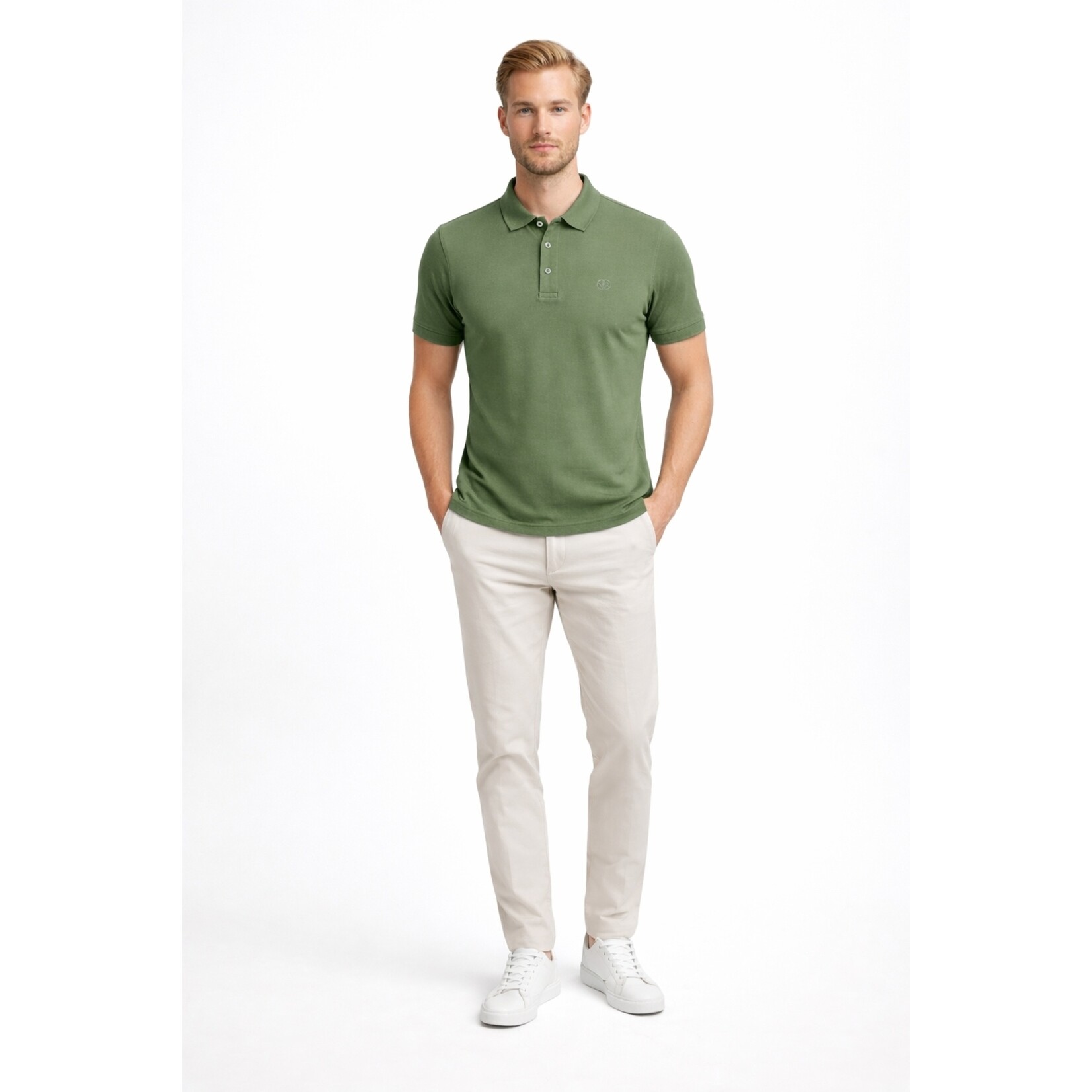 Mario Russo Mario Russo Vittorio Button-Up Polo Shirt - Waffle Patroon
