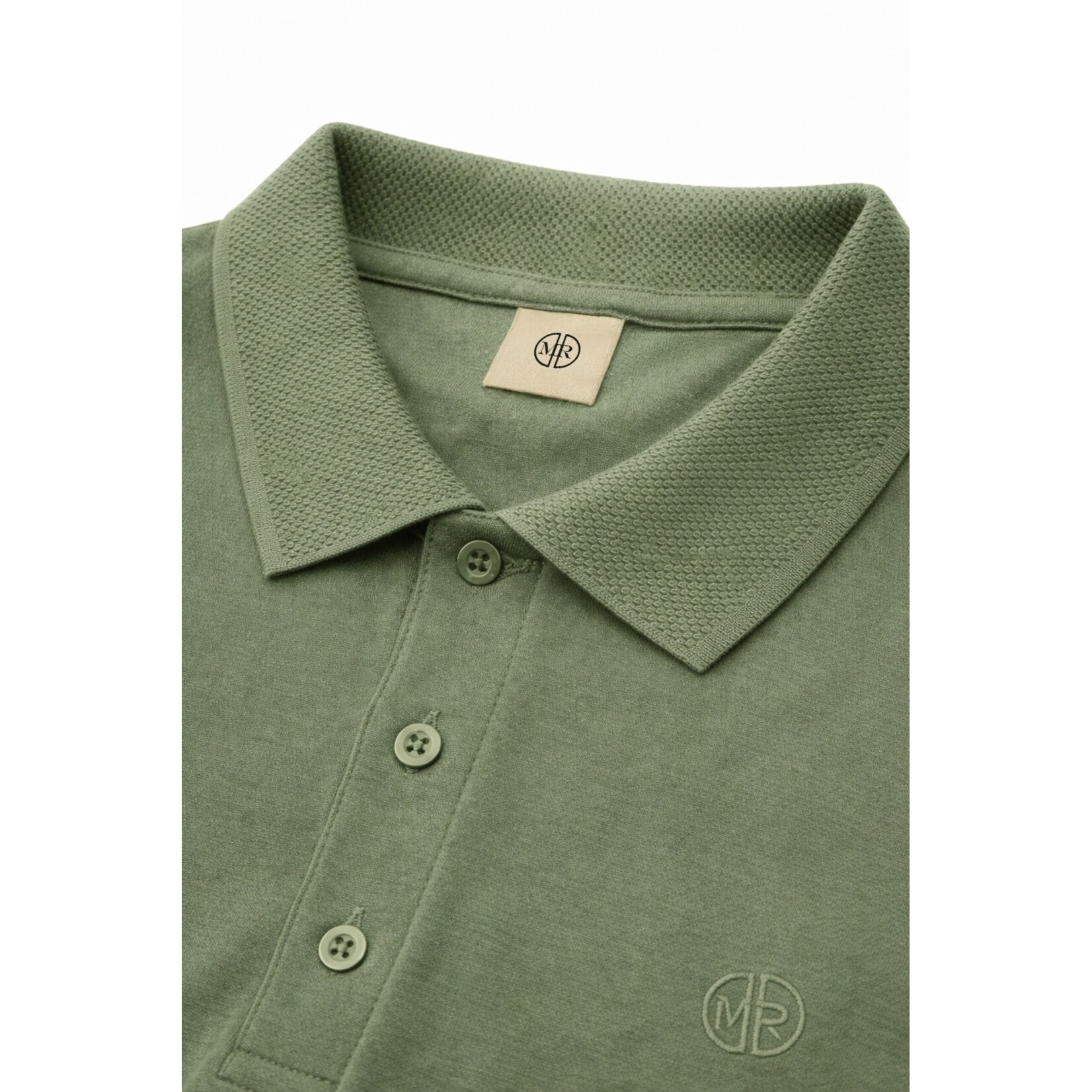Mario Russo Mario Russo Vittorio Button-Up Polo Shirt - Waffle Patroon