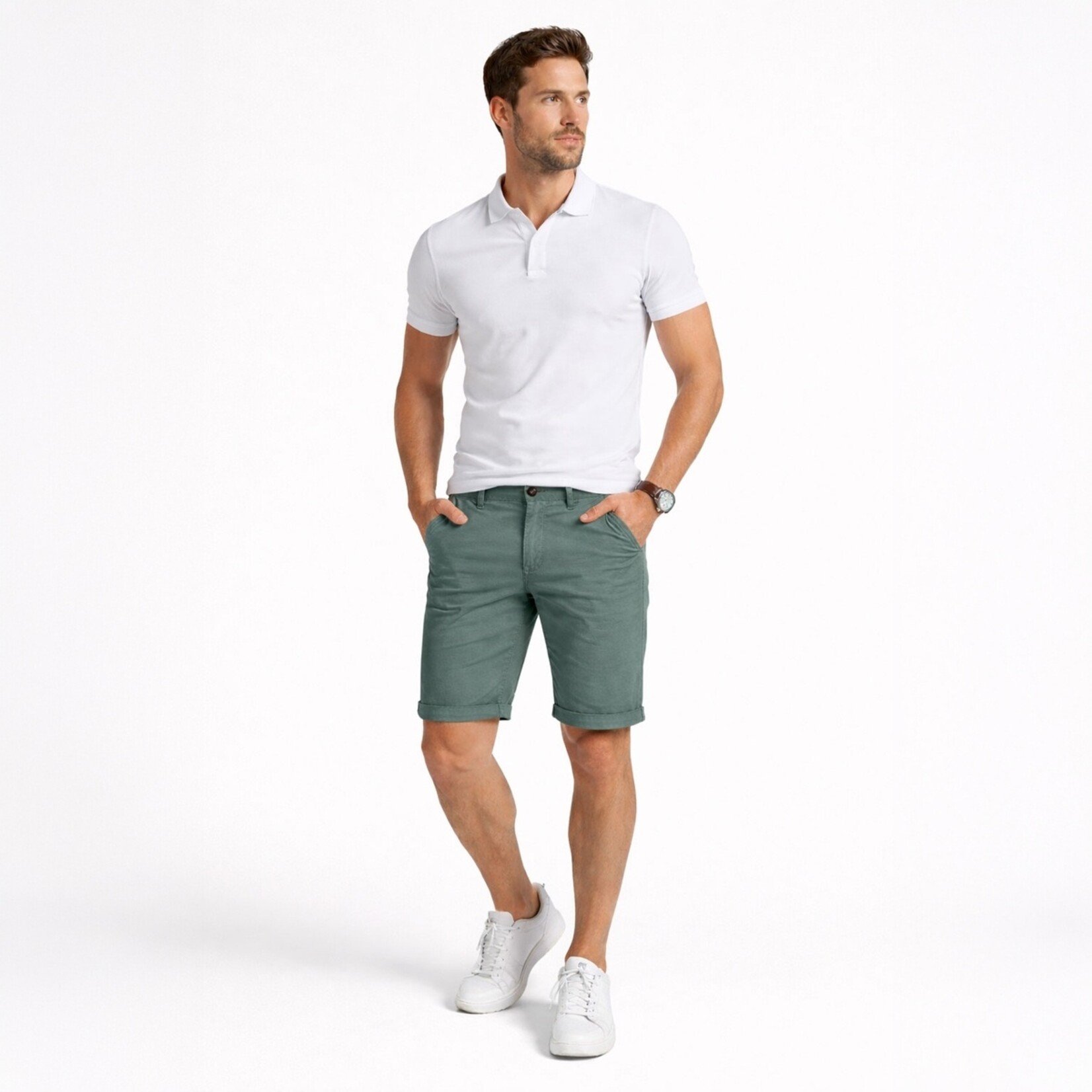 Mario Russo Mario Russo Vittorio Korte Broek voor Heren - Met 4 Zakken