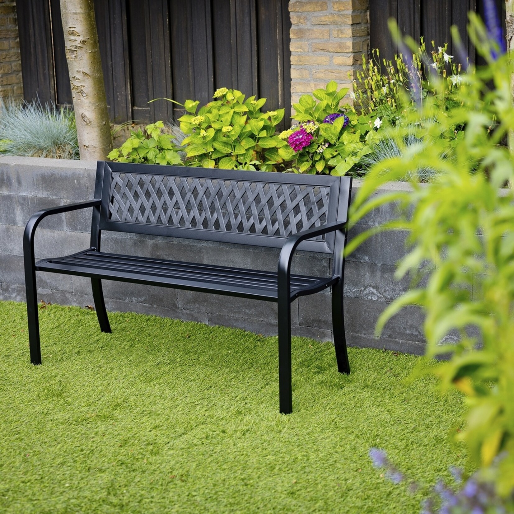 Nexxt Nexxt Stalen Tuinbank met Hoes voor 2 Personen – Ergonomisch