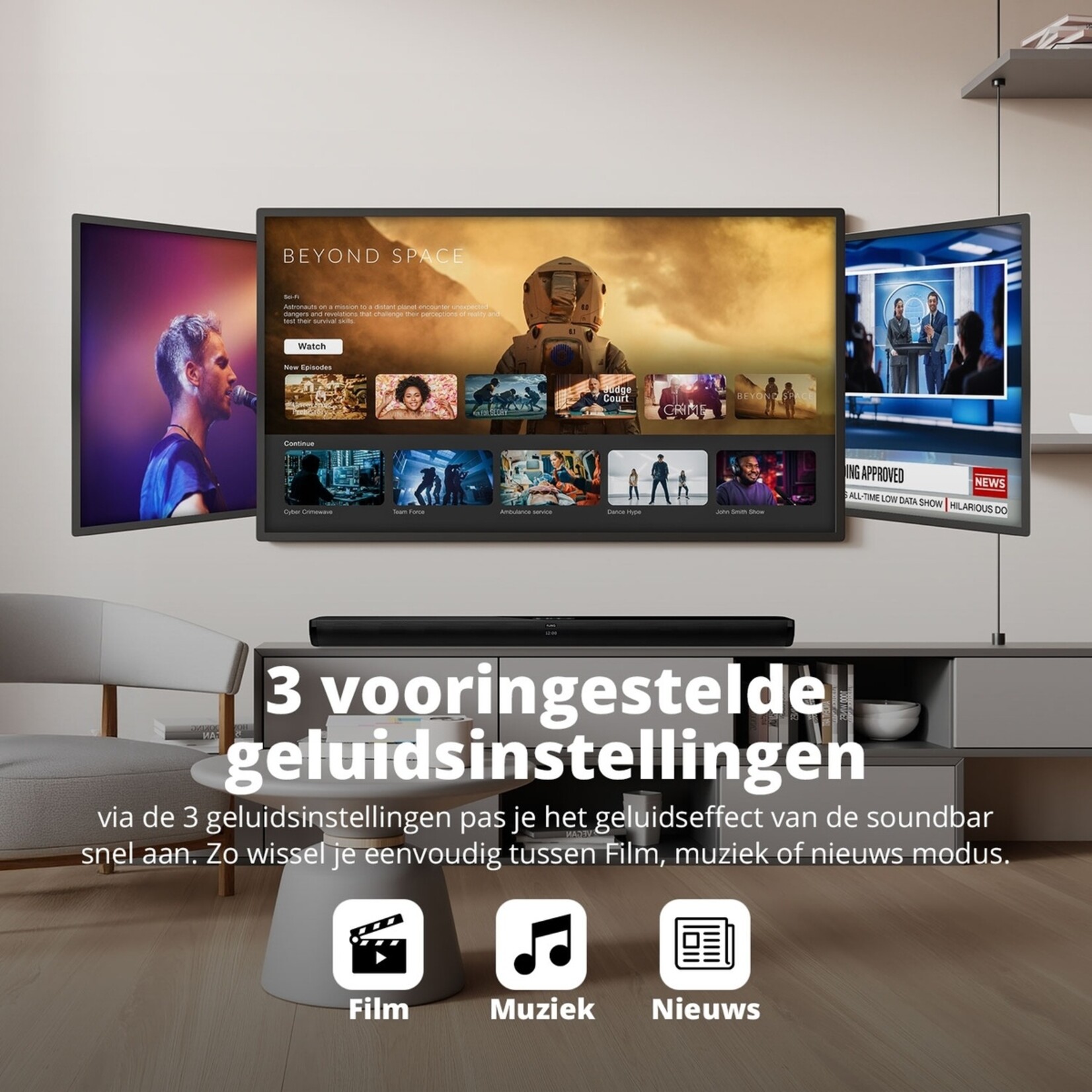 FlinQ FlinQ Alles-in-één Soundbar met Subwoofers – 3D-Surround en Basversterkers