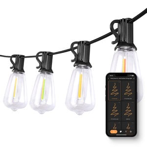 FlinQ Slimme LED Lichtslinger van 15 Meter voor Binnen & Buiten – met RGB en Warmwit Licht
