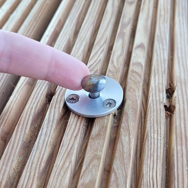 Edelstahl-Bodenanker für Poolabdeckung  - Holzbefestigung