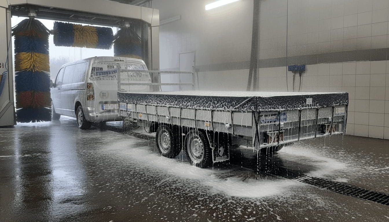 Wie reinige ich eine Anhängerplane?