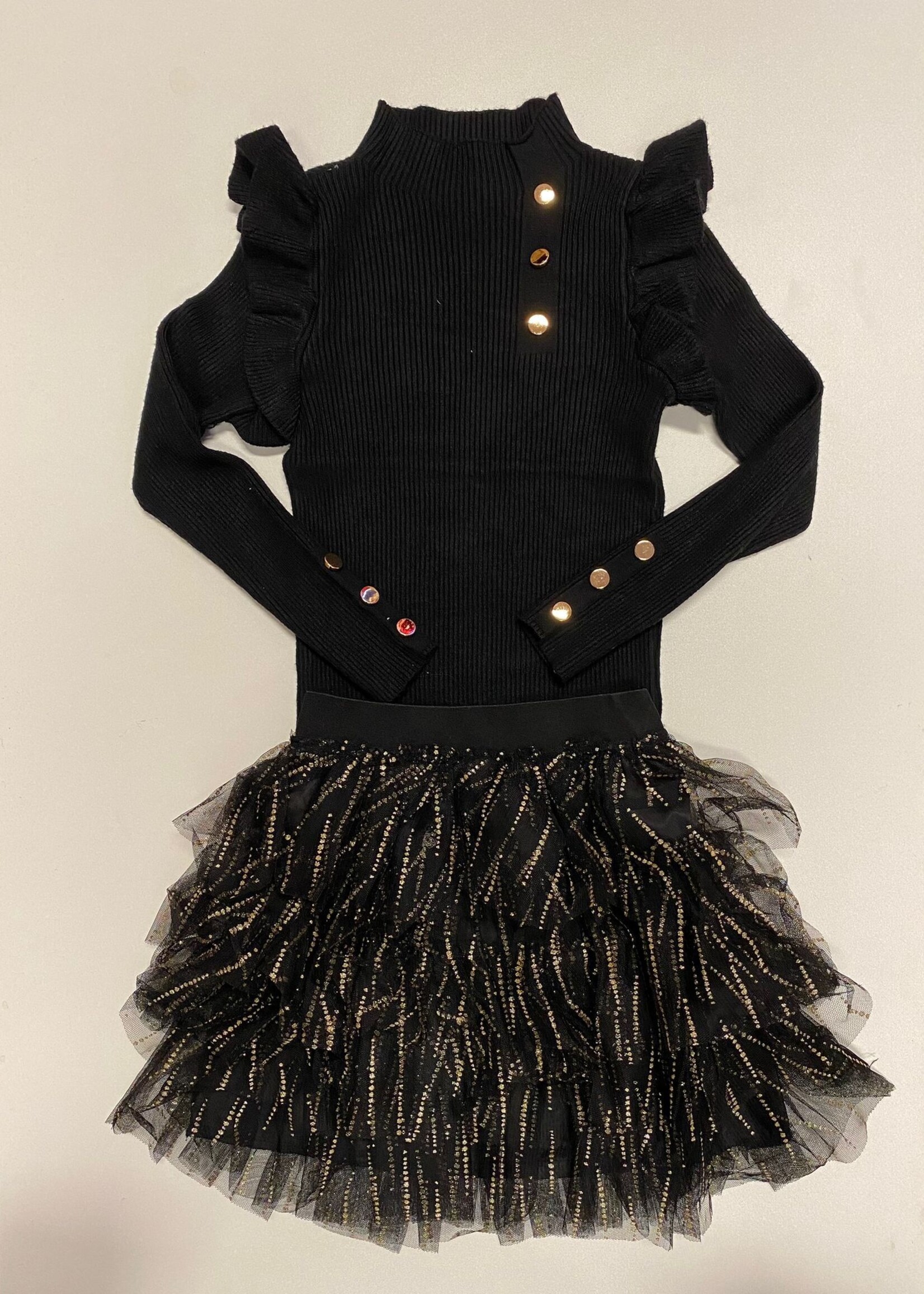 Glitter Rok Black/ Gold
