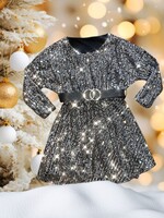 Glitter Dress Silver/Black