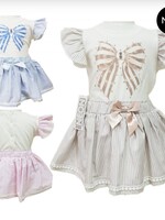 Luxury Striping Bow Set Roze