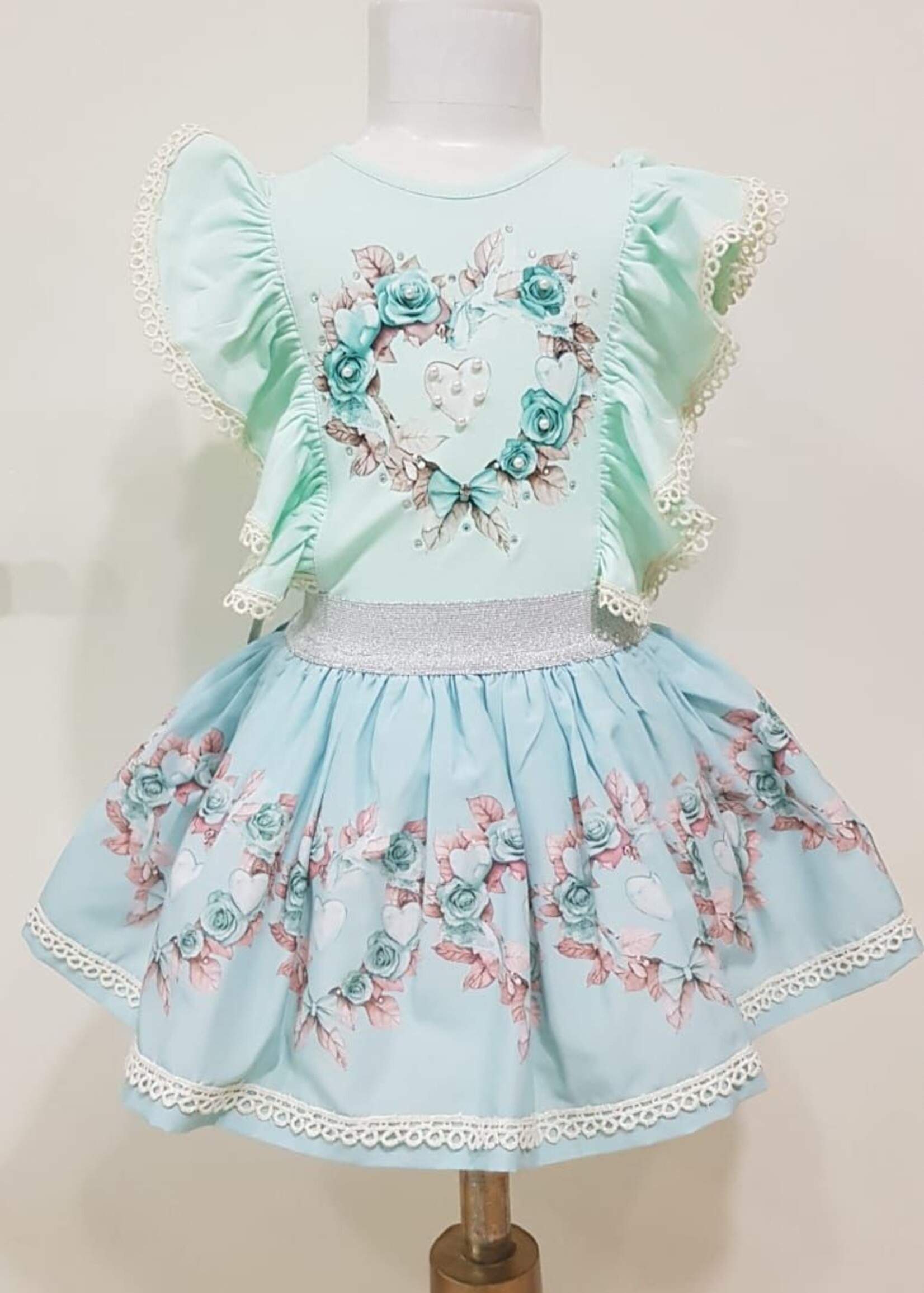 Luxury Flower Heart Set Mint