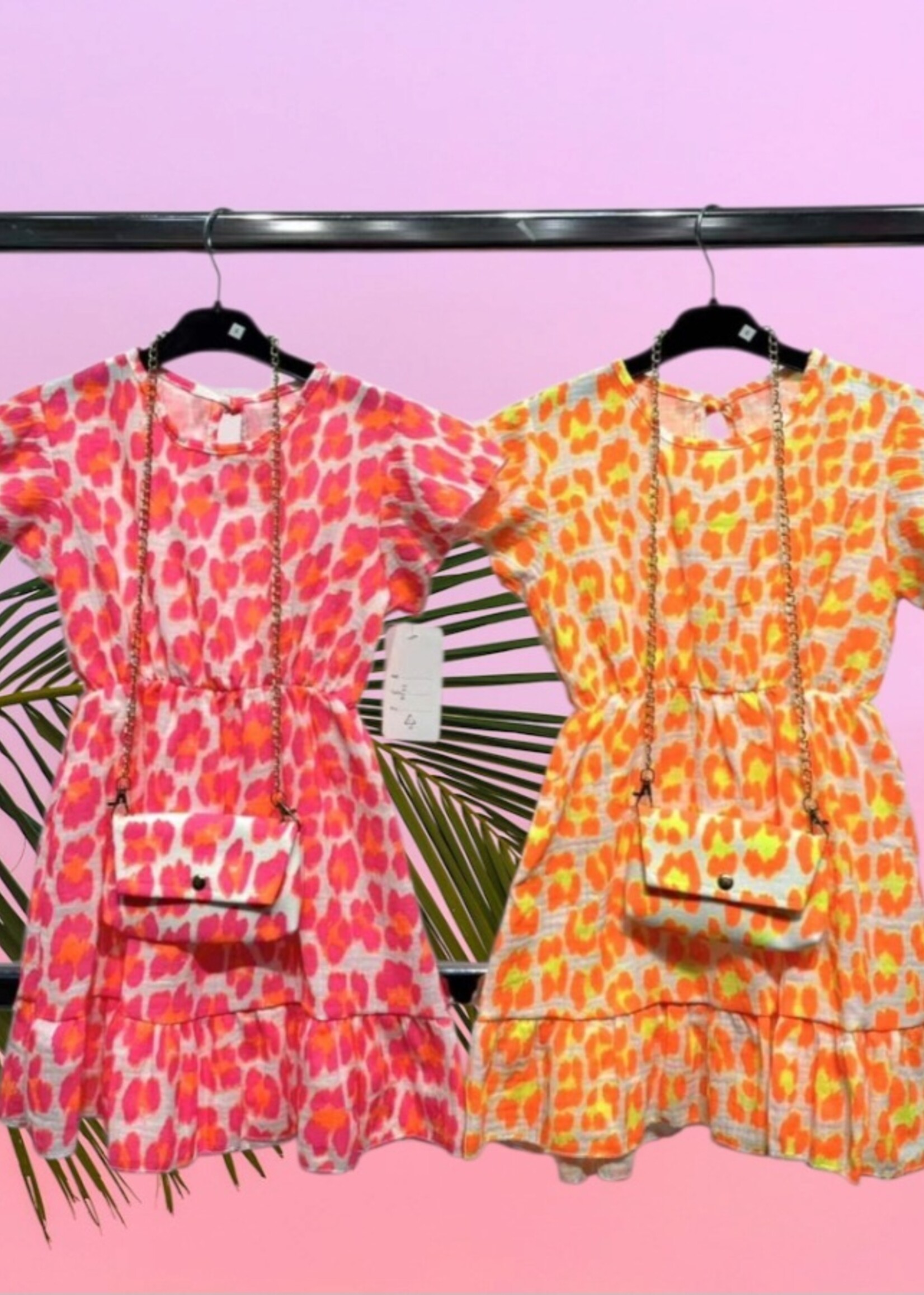 Cheetah Summer Dress Koraal Pink