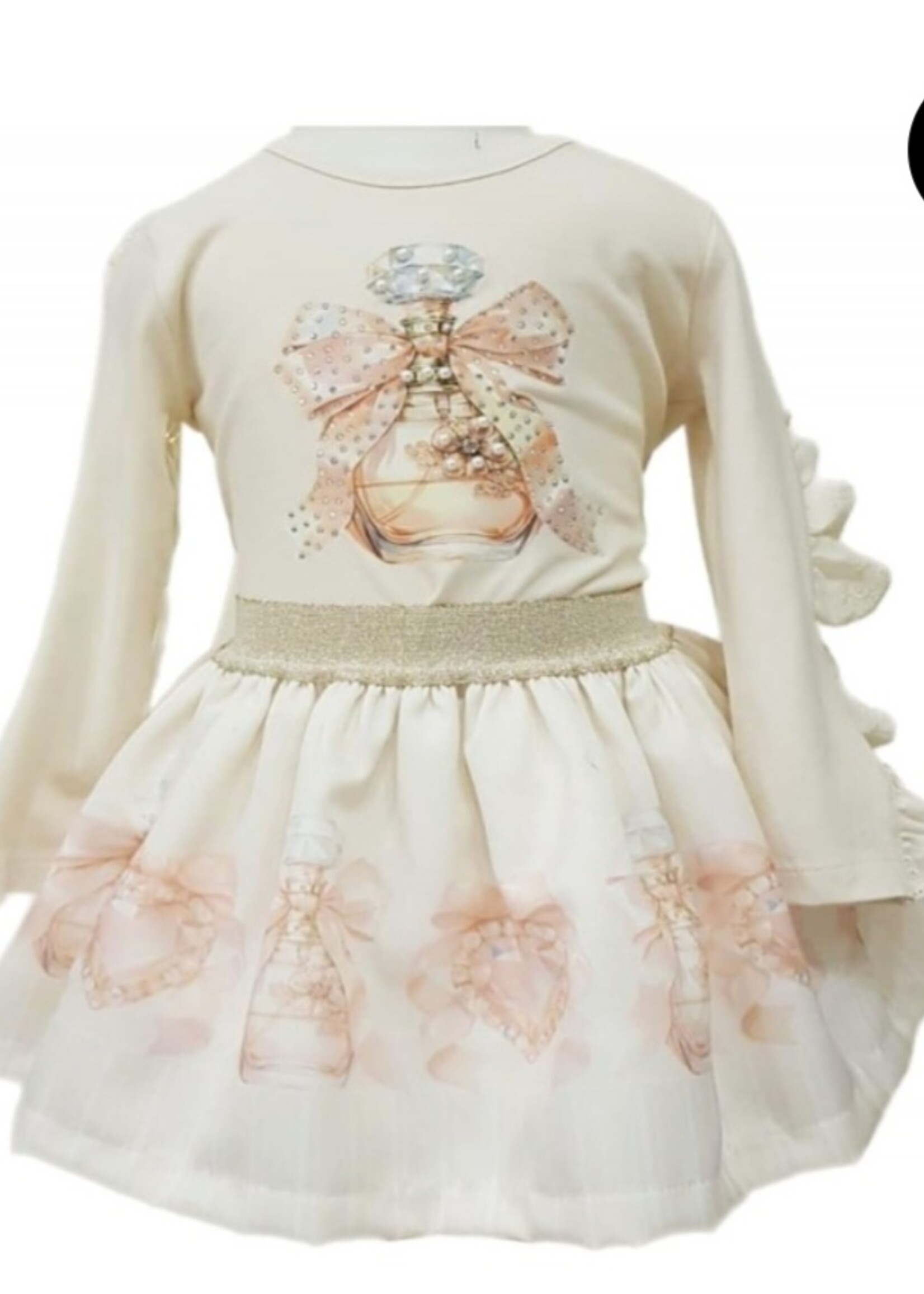 Luxury Parfume Skirt Set Beige