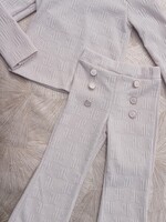 Button Chic Comfy Set Beige