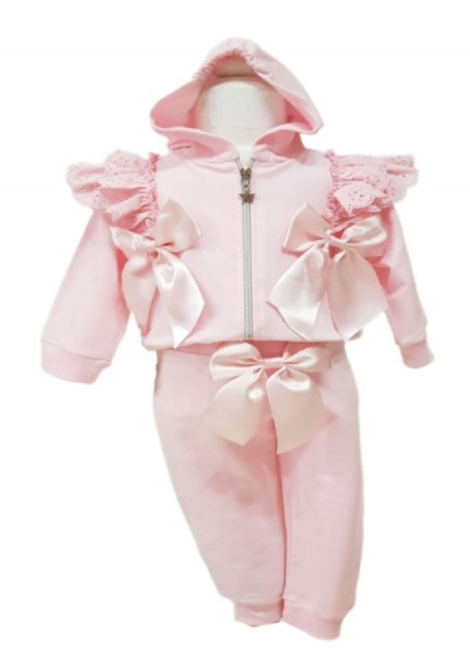 Luxury Suit Bow Set Pink