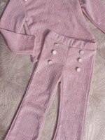 Button Chic  Comfy Set Pink
