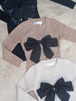 Glamour Bow Dress Beige