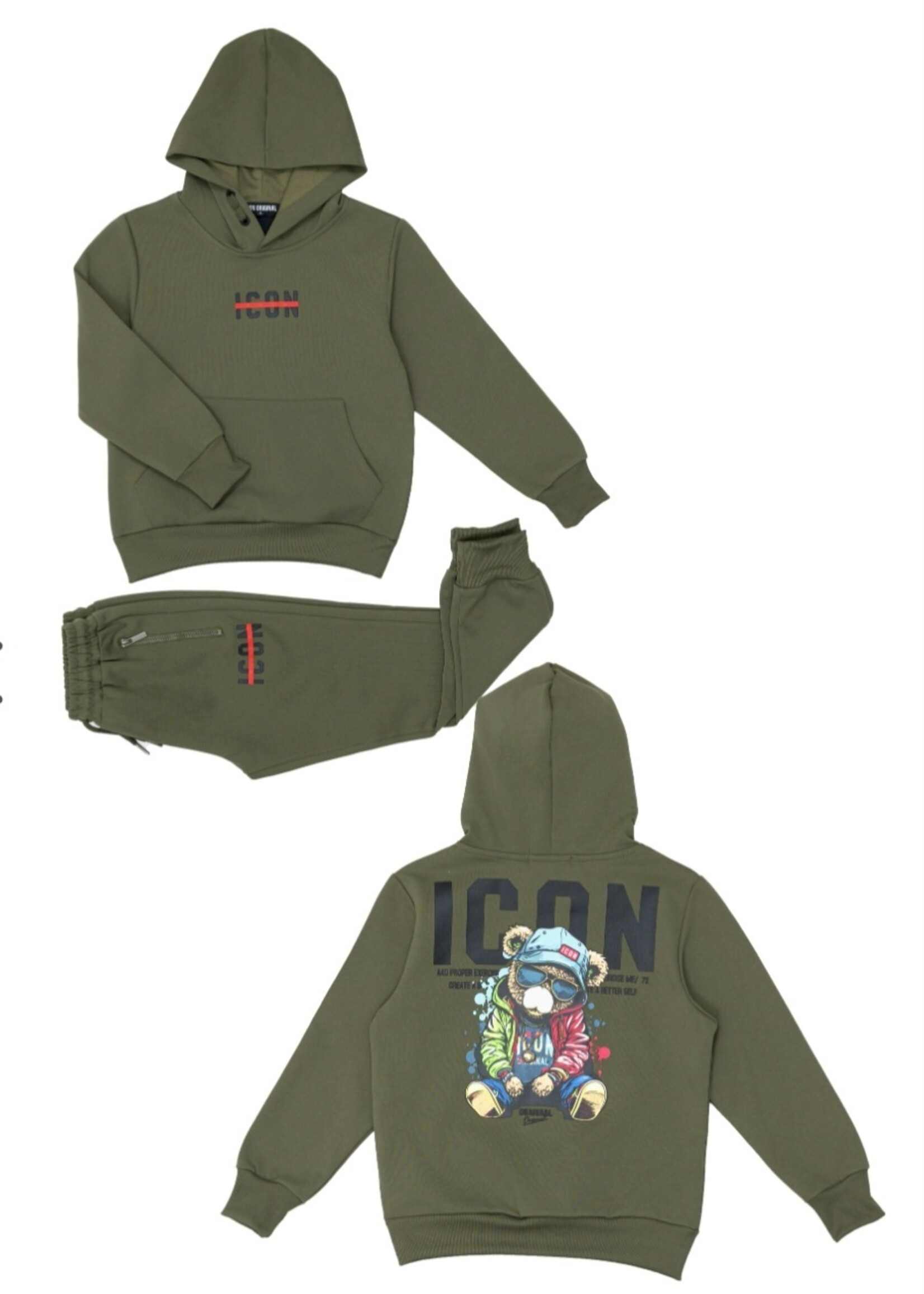 Chill Bear IconComfy Set ArmyGreen