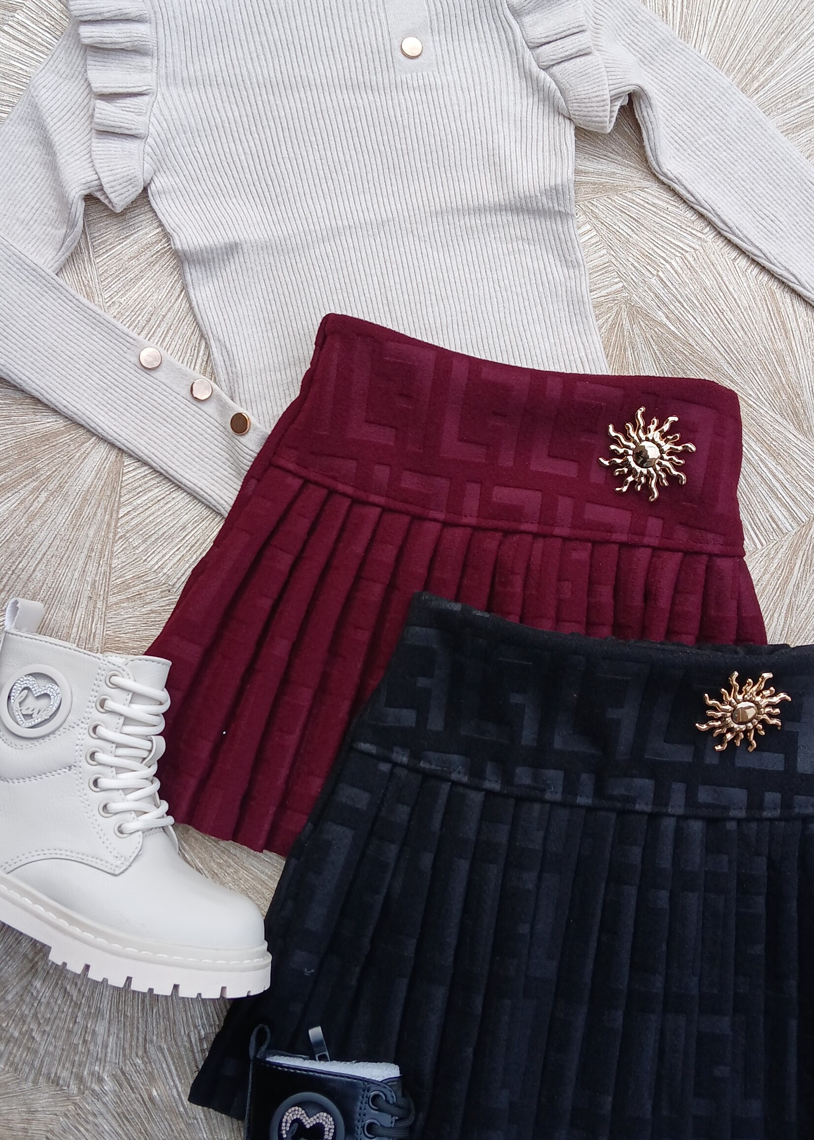 Fendi Look Skirt Bordeaux