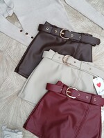 Leather Belt Skort Choco