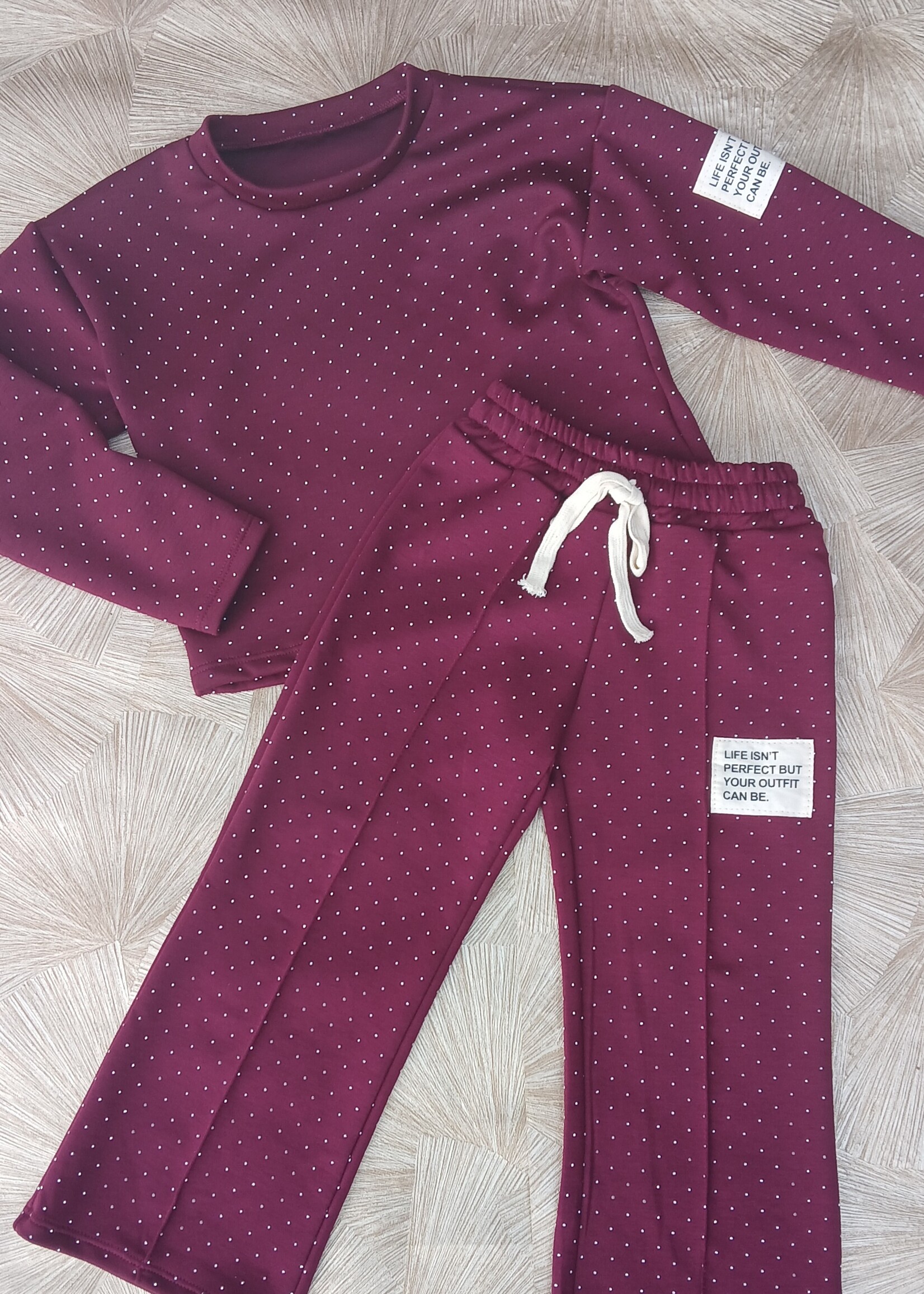 Glitter Comfy Label Set Bordeaux