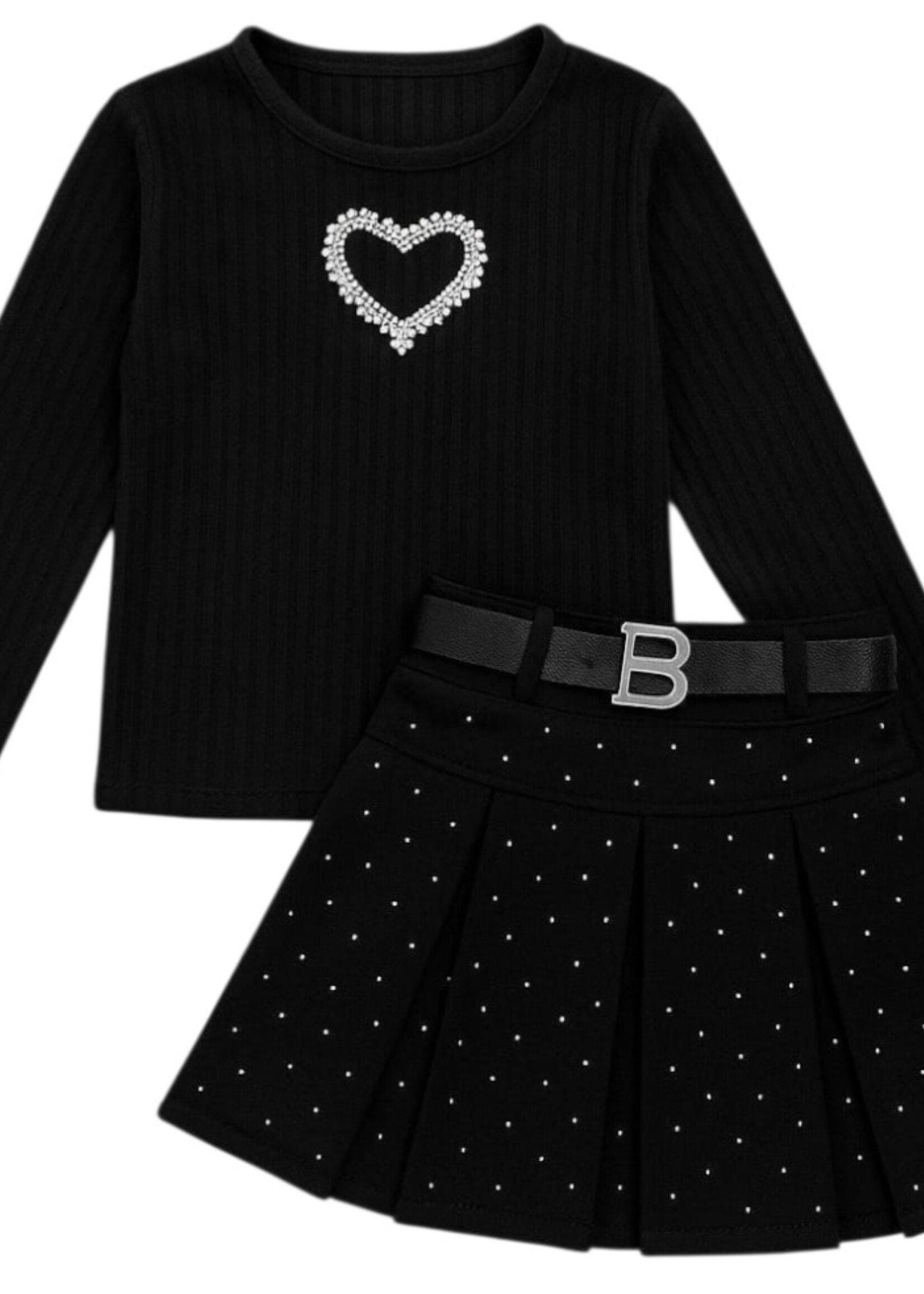 B- Style Hearts Set Black