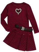 B- Style Hearts Set Bordeaux