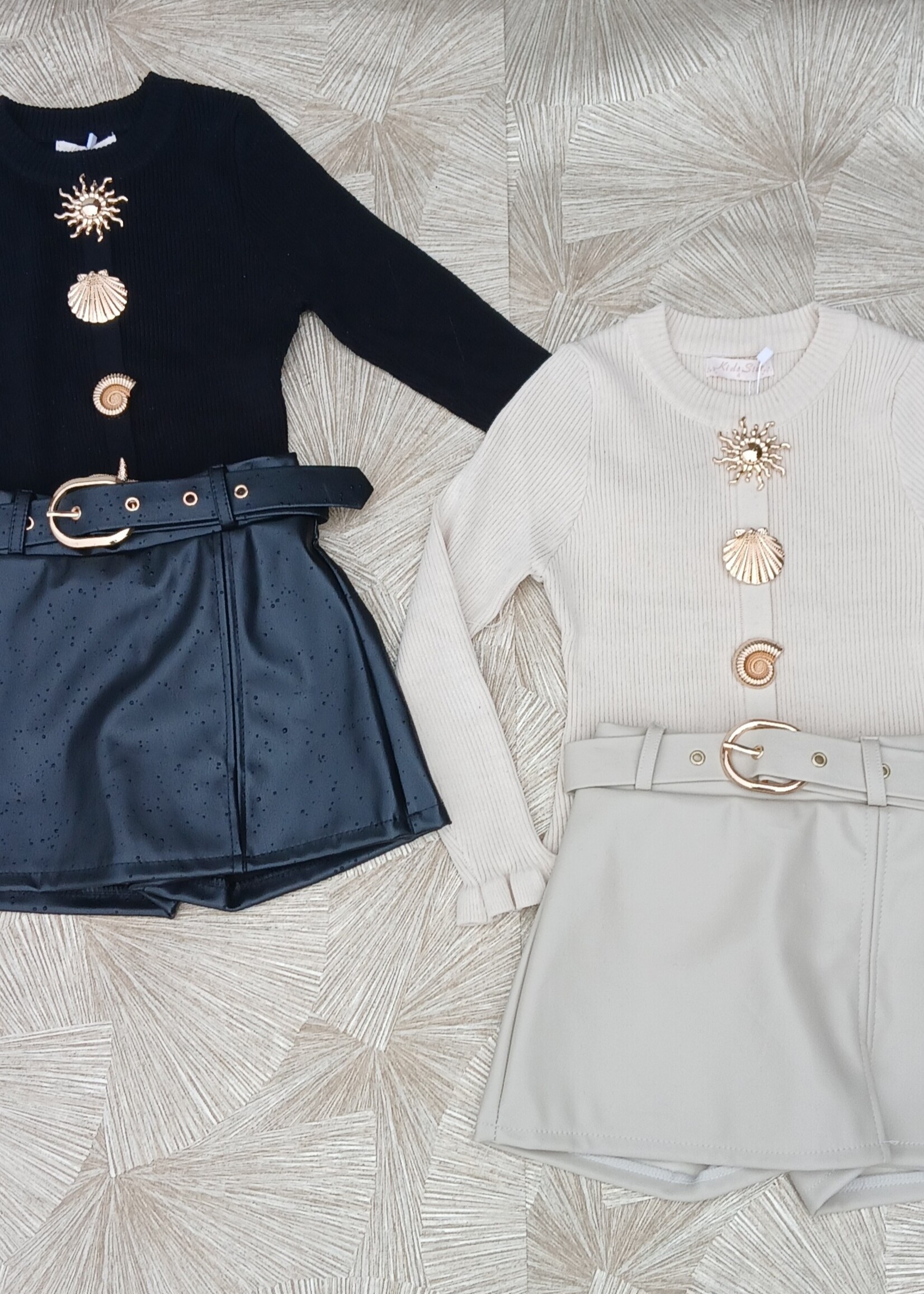 Leather Belt Skort Black