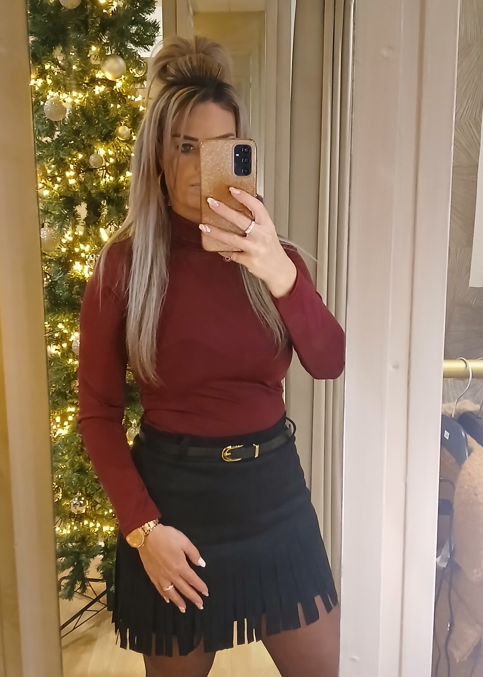 Dames Fringe Skort Black